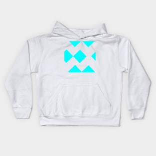 Ice Blue Diamond Squares Kids Hoodie